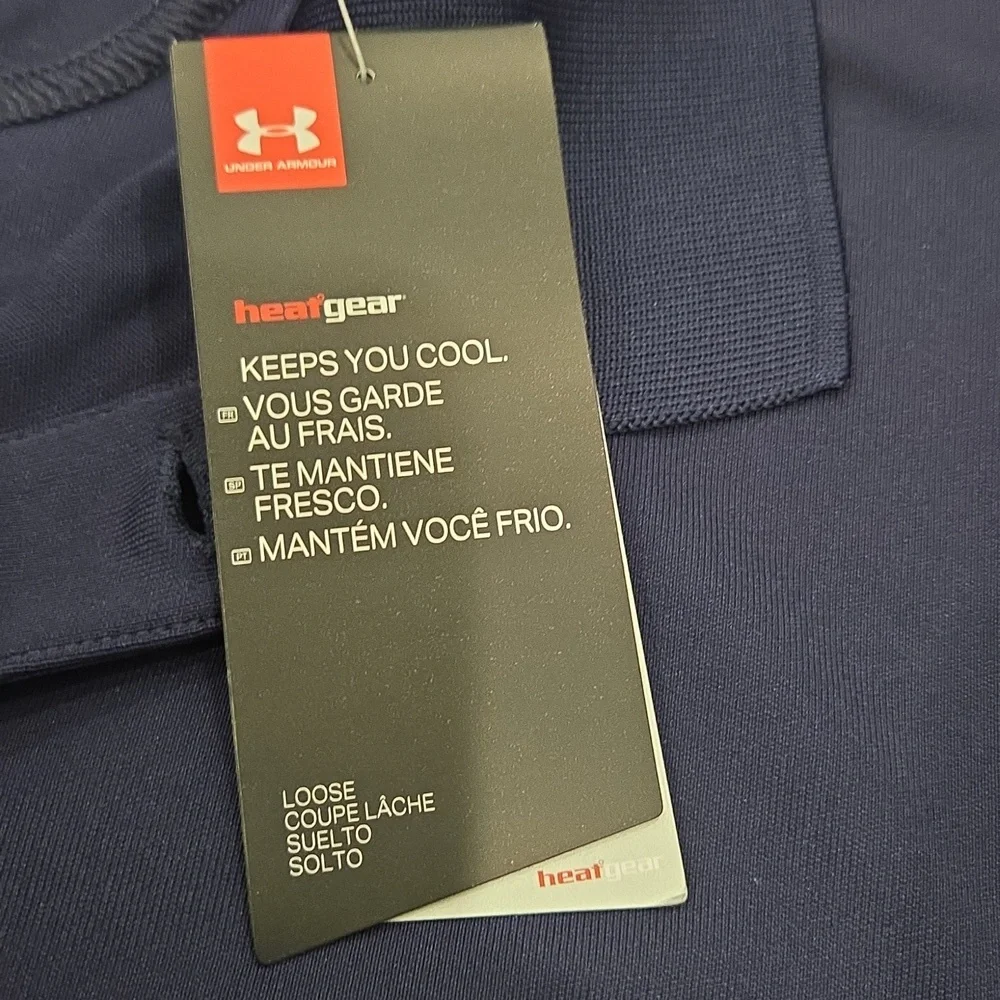Under Armour Men's Deep Blue Polo Shirt - Picture 7 of 8